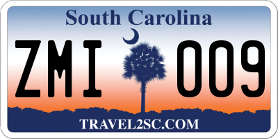 SC license plate ZMI009