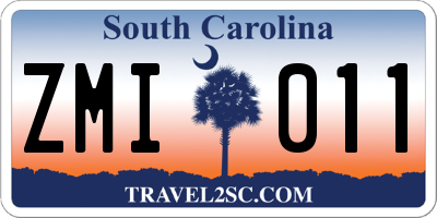 SC license plate ZMI011