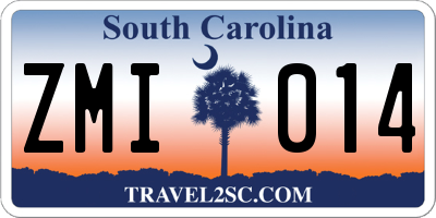 SC license plate ZMI014