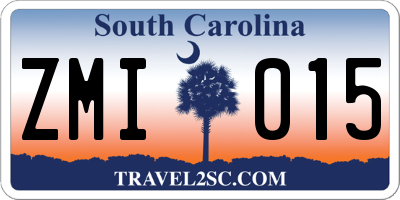 SC license plate ZMI015