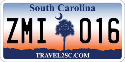 SC license plate ZMI016