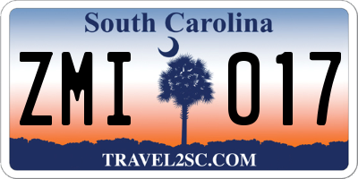 SC license plate ZMI017