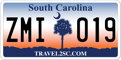 SC license plate ZMI019