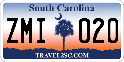 SC license plate ZMI020