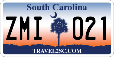 SC license plate ZMI021