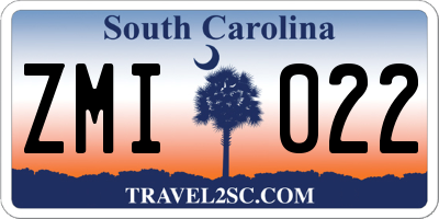 SC license plate ZMI022