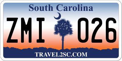 SC license plate ZMI026