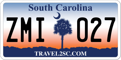 SC license plate ZMI027