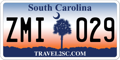 SC license plate ZMI029