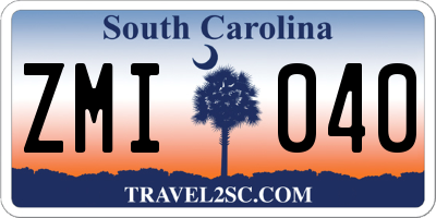 SC license plate ZMI040