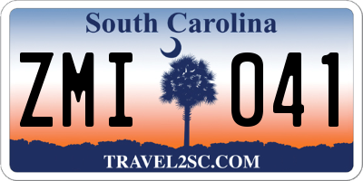 SC license plate ZMI041