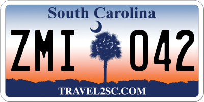 SC license plate ZMI042