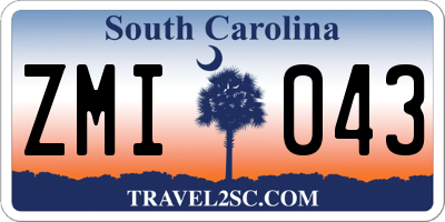SC license plate ZMI043