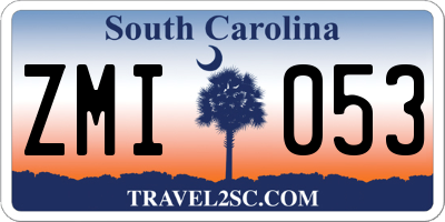 SC license plate ZMI053