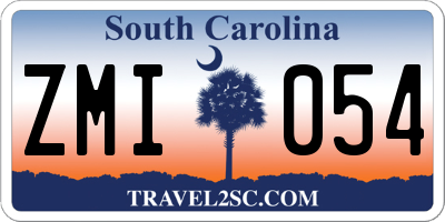 SC license plate ZMI054