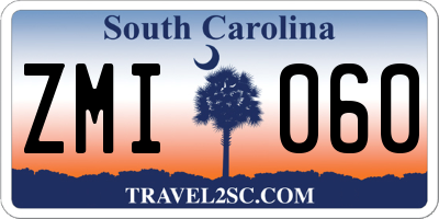 SC license plate ZMI060