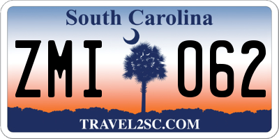 SC license plate ZMI062