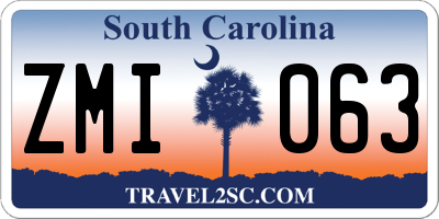 SC license plate ZMI063