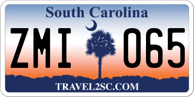 SC license plate ZMI065