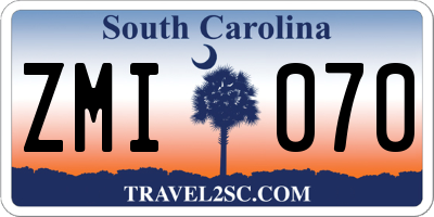 SC license plate ZMI070