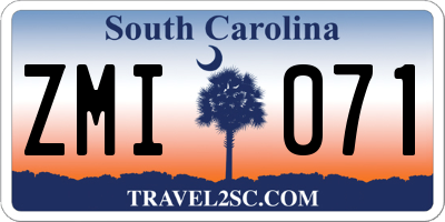 SC license plate ZMI071