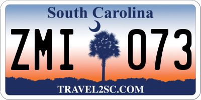 SC license plate ZMI073