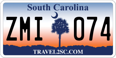 SC license plate ZMI074