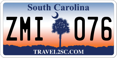 SC license plate ZMI076