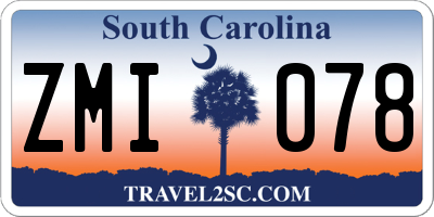 SC license plate ZMI078
