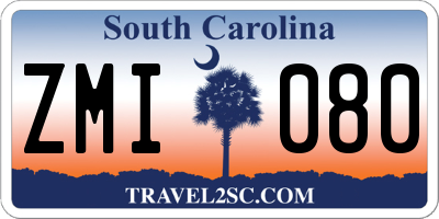 SC license plate ZMI080
