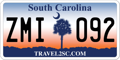 SC license plate ZMI092