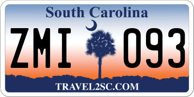 SC license plate ZMI093