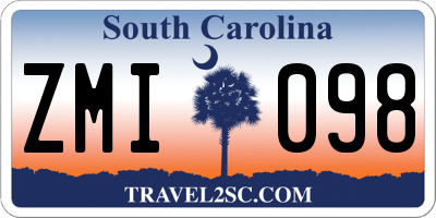 SC license plate ZMI098