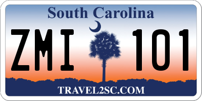 SC license plate ZMI101