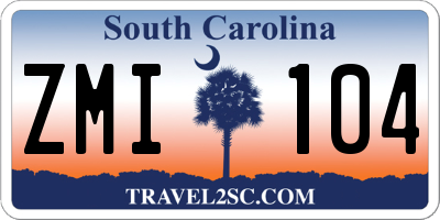 SC license plate ZMI104