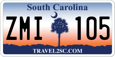 SC license plate ZMI105