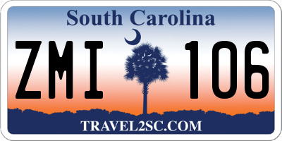SC license plate ZMI106