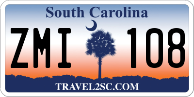 SC license plate ZMI108
