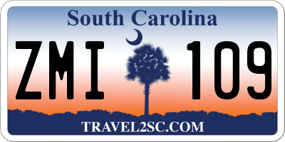 SC license plate ZMI109