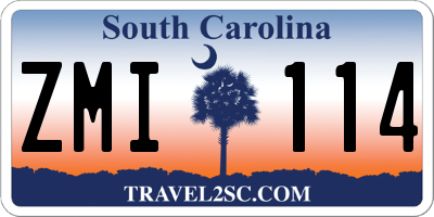SC license plate ZMI114