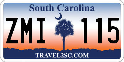 SC license plate ZMI115