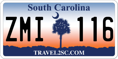 SC license plate ZMI116