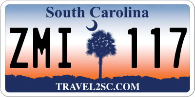 SC license plate ZMI117