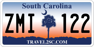 SC license plate ZMI122