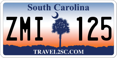 SC license plate ZMI125