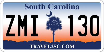 SC license plate ZMI130