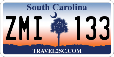SC license plate ZMI133