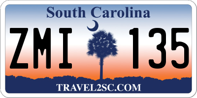 SC license plate ZMI135