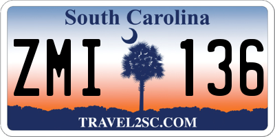 SC license plate ZMI136