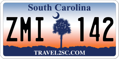 SC license plate ZMI142
